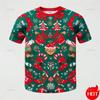 New Fashion 3D Printing Happy Christmas Boy Girls Tshirt Short Sleeve T Shirts Funny Xmas Graphic T-Shirts Y2k Mens Clothing Tees