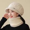 Middle-aged and Elderly Hat Women's Autumn and Winter Wool Hat Fashion Cap Thickened Warm Knitted Windproof Beret