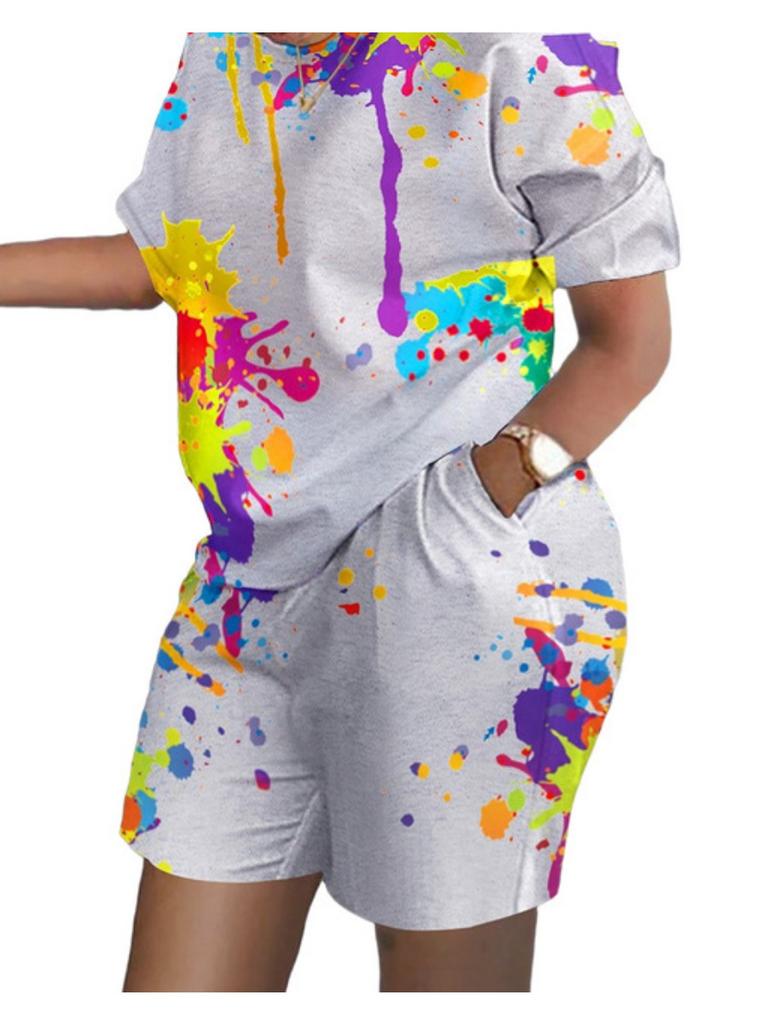 Summer Popular 3d Printed T-shirt+Shorts 2 Piece Sets Fashion Casual Womens Short Suit Soft Jogging Tracksuit Trend Outfits Clothing