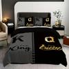 3pcs King Size and Queen Pattern, Black and Gray Printed Fashionable Bedding Set, 1duvet Cover+2 Pillowcases, for Home Bedroom