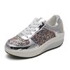 Fashion Mirror Women's Shoes, Student Casual Sports Shoes, Colorful Diamond Sequins, Single Shoe Large Size