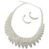 [P4792] - White 'Sissi' Designer Set (necklace + Earrings)