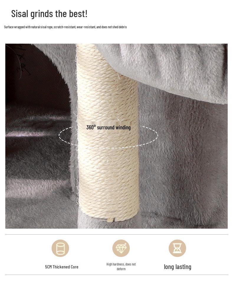 Compact Cross-Border Cat Climbing Frame: Large Cat Tree with Integrated Cat Nest, Space-Saving Design, Foreign Style