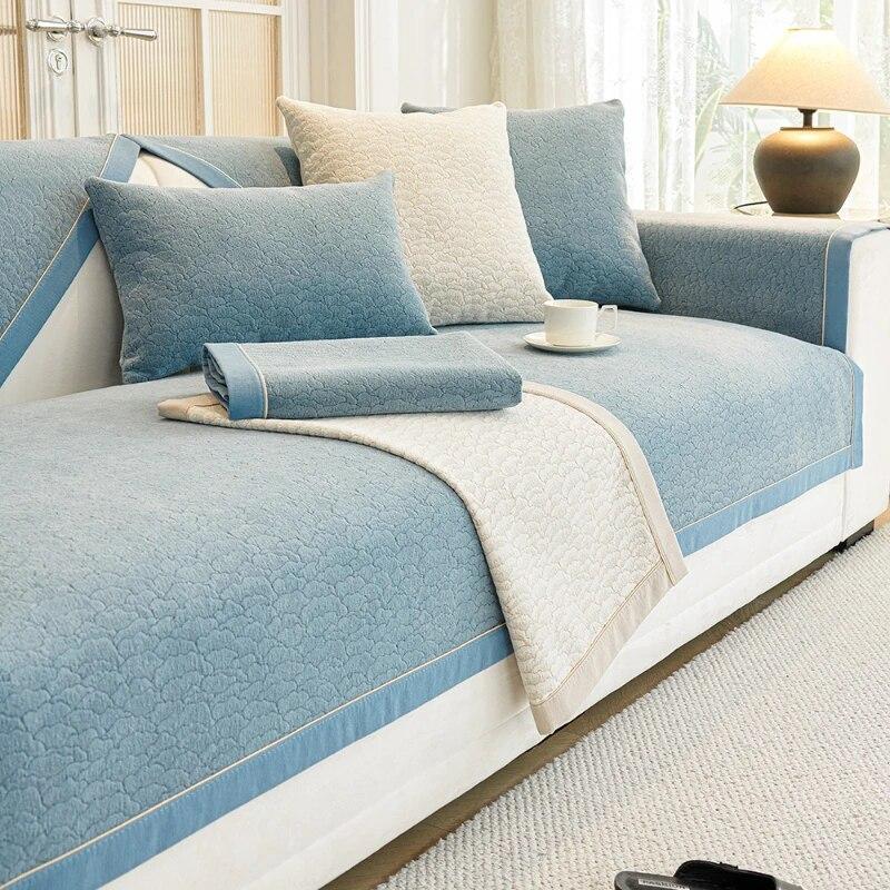 Luxury Jacquard Chenille Sofa Cover Sectional Universal for All Seasons Sofa Cover Non Slip Couch Cover Furniture Protector Mat