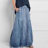 Women Cotton Loose Oversize Bohemian Denim Maxi Skirts Falda Lady 4XL Boho Vintage Long Jean Skirt