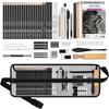 HIFORNY Drawing Kit with Sketching Pencil Art Supplies for Adults and Artists with and Drawing Pencils 60-Piece Set, 3-Color Sketchbook, Graphite,