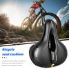 Comfortable Bike Seat with Memory Foam Cushion Shock Absorption Reflective Strip Wide Bicycle Saddle Replacement for Indoor/Outdoor Bikes