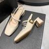 Fashion 2024 New Women's Low Heel Sandals Retro Mary Jane Pumps Casual Summer Ladies Sexy High Heels Women Shoes