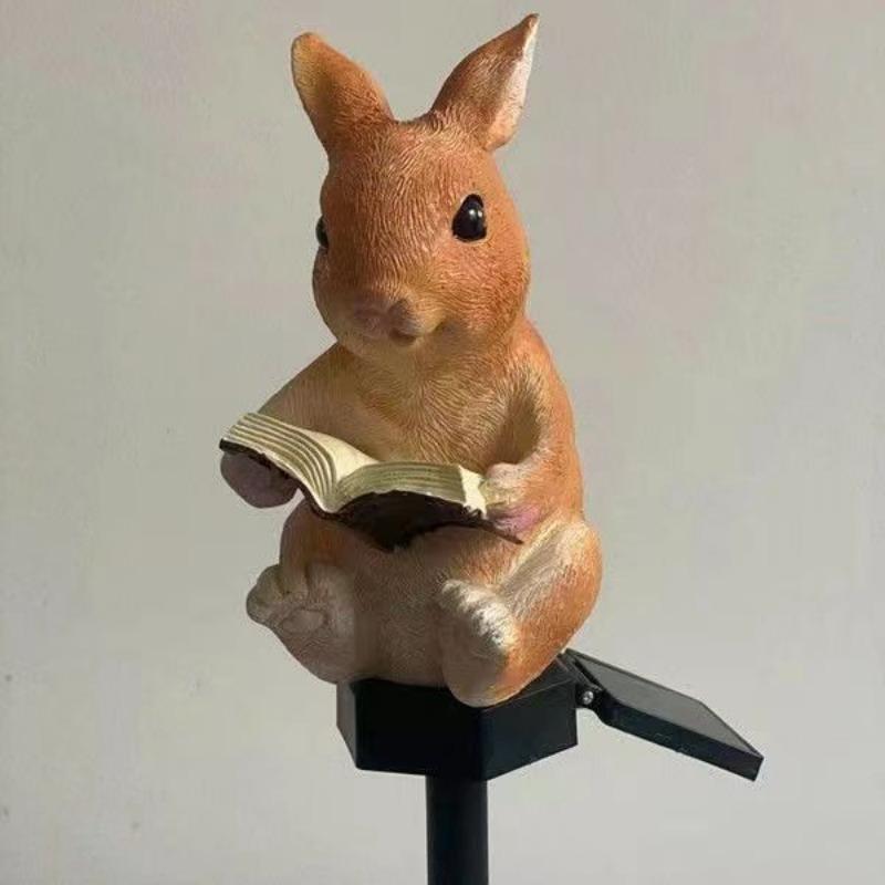 1PC Solar Garden Light Simulation Animal Resin Light Outdoor Garden Landscape Decoration Solar Lawn Light Floor Plug-in Light