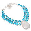 Natural Moonstone, Topaz Gemstone 925 Sterling Silver Jewelry Necklace 18" F0V17