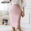 Women Sexy Skirts Multi Solid High Waist Pencil Hip-Wrap Midi Slim Skirt Elegant Office Lady Stretch Pencil Skirt Faldas