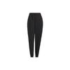 Pure Color Logo Drawstring Tapered Sport Pants Women Bottoms Black IP7079