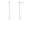 Earrings - - Genuine Cultured Pearls - 7-8 Mm - White Gold - 2 Year Warranty