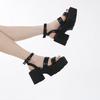 Spring and Summer Muffin Bottom Soft Belt Open-toed High-heeled Thick-soled Large-size Thick-soled Women's Sandals