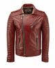 New Men Jacket Red Genuine Lambskin Real Leather Handmade Lambskin Stylish Soft