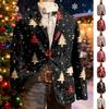 Men's Ugly Christmas Corduroy Warm Pocket Suit Jacket Cardigan Men's Casual Suit