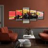 5Pcs Rustic F1 Racing Car House Paitings Sports Car Paintings Wall Home Decor Modern 5 Pieces Art Poster HD Print 5 Panel Canvas