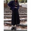 Autumn Winter Women's Plus Size Retro Corduroy Midi Skirt Loose Slim-Fitting A-Line Umbrella Skirt