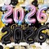 2026 Gold Crown Foil Number Balloons for 2026 New Year Christmas Eve Festival Party Supplies Decorations Christmas Home Decor