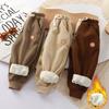 Children's Autumn and Winter Plus Velvet Thickened Outer Wear Trousers, Small and Medium-sized Children's Baby Winter Fleece Trousers