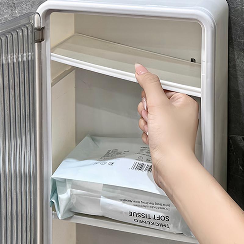 Punch-Free Wall-Mounted Tissue Box Transparent High-Value Rack High-End Storage Box Simple Large Paper Box
