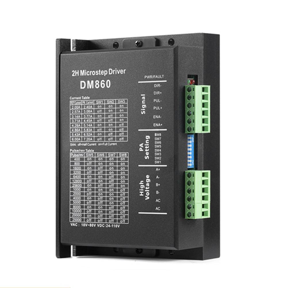 DM860H DM860 Stepper Motor Controller 0-200khz 2 Phase Stepper Driver AC18-80V Or DC 24-110V 2A-7.2A 2H for Nema34 Stepper Motor