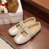 French Mary Jane Shoes Girl Word Belt Summer New Fairy Wind Shallow Mouth Daily Casual Single Shoes Flat Bottom with Skirt