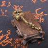 Retro Bronze Mother And Child FrogLotus Zen Ornaments Pure Copper Animal Miniature Tea Pet Home Decoration Accessories