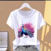 (Asian Size) Short Sleeve T-shirts T Clothing Watercolor Sweet Trend Cute Casual Fashion Print Female Casual Women's Top Graphic Tee