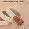 Women Belt Adjustable Pins Wide Elastic Band Poreless Stretch Belt Roll-up Free Braided Belt Fashion Accessory