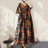 Short Sleeve Plus Size Cotton Vintage Floral New In Dresses for Women Casual Loose Long Summer