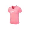 Swoosh Solid Logo Print Casual Running Breathable Sports Crew Neck Short Sleeve T-Shirt Women Tops Peach DJ0931-668