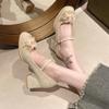 Fashion 2025 New Elegant and Fashionable High Heels Women Spring Chunky and Sweet One-line Buckle with Skirt Mary Jane Single Shoes