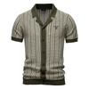 Gant 2025 Summer Embroidered New Men's Short Sleeve Knitted Polo Stripe Fashion Business Polo Shirt for Men