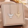 Phoenix Wings Light Luxury Titanium Steel Necklace with Diamond Clavicle Chain - Women's New Jewelry