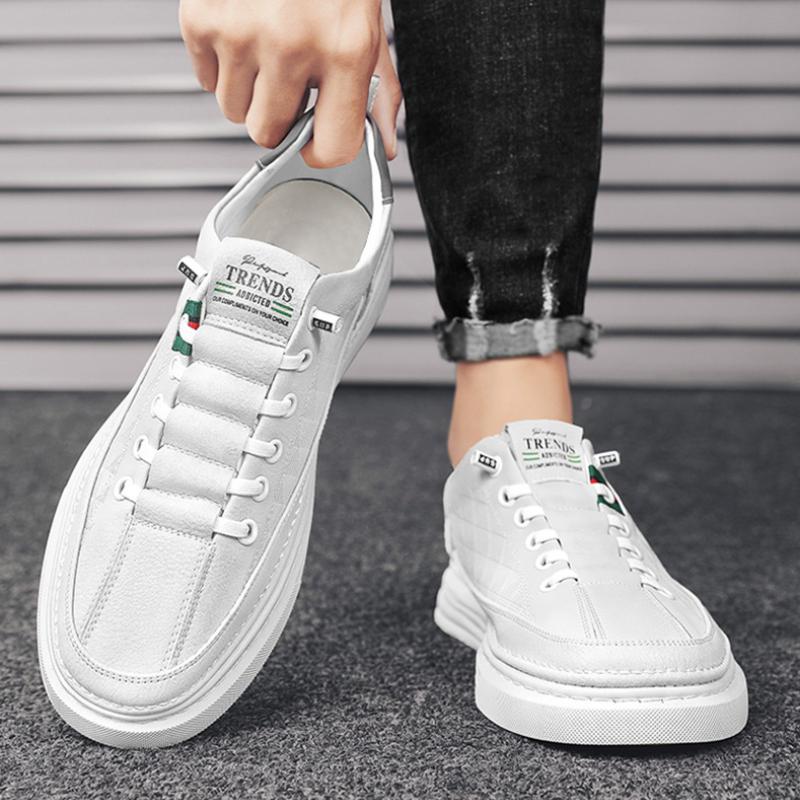 Comfortable Fashion Men's Shoes Summer Breathable Sports Small White Plate Shoes Men's White Shoes Casual White Leather Shoes Match Shoes
