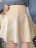 Женская вельветовая юбка А-силуэта с оборками 2023 года: Осень/Зима Высокая талия, облегающий крой, короткая длина