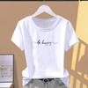 (Asian Size) Graphic Tee Casual T Clothing Letter Trend Cute 90s Print Female Casual Women's Top Fashion Short Sleeve T-shirt