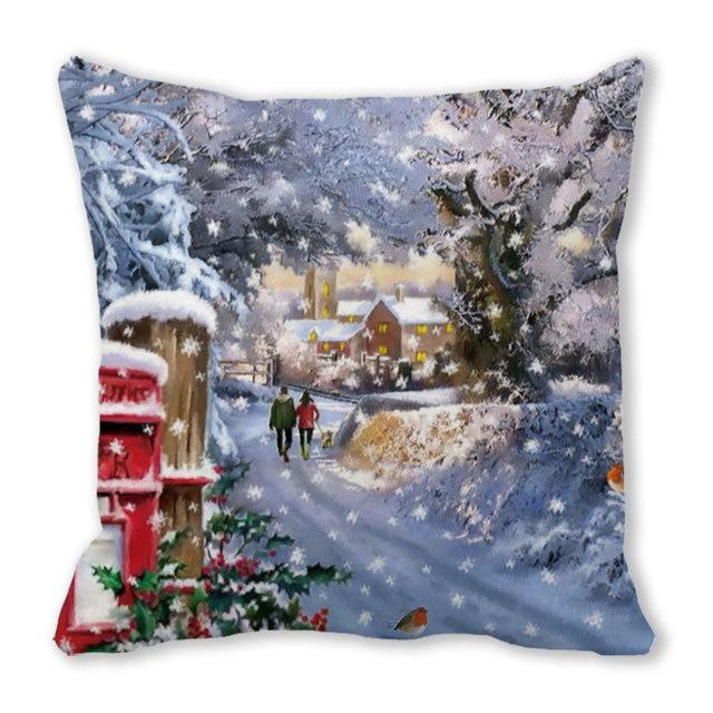 Christmas Ornament Navidad Noel Xmas Gifts Christmas Cushion Cover Merry Christmas Decorations for Home