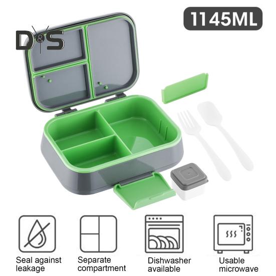 Bento Lunch Box with Sauce Cup Fork Spoon 3-Compartment Lunch Container BPA-Free Child-Friendly Snack Containers for Girls Boys