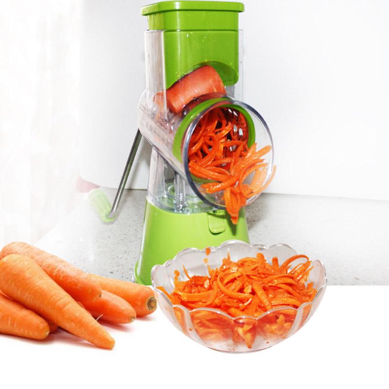 3In1 Hand-Cutter Vegetable Stainless Steel Multi-Function Drum Rotary Grater Fruit Potato Onion Slicer Kitchen Tool Food Chopper