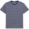 Polo Logo Embroidered Striped Crew Neck Short Sleeve T-Shirt Men Tops Blue 710934662-012