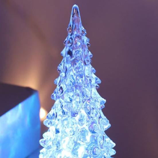 27CM Light Up Christmas Tree Colorful Lighting Battery Operated Holiday Home Decoration Acrylic LED Desktop Xmas Tree Lamp Ornament