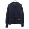 70s Lettered Cardigan Long Sleeve Knit Cardigan Navy System Women Used