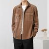 Cozy Up Men's Casual Shirt Corduroy Long Sleeve Button Down Work Shirt Jacket with Pockets