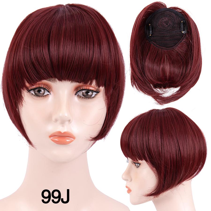 Fringe Bangs Synthetic Hair Extensions Clip In Bangs 6 Inch Short Straight Hairpiece Front Neat Bang Two Side Blonde