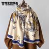 New Ethnic Style Flower Imitation Cashmere Scarf Women's Winter New Warm Thickened Long Jacquard Shawl Scarf