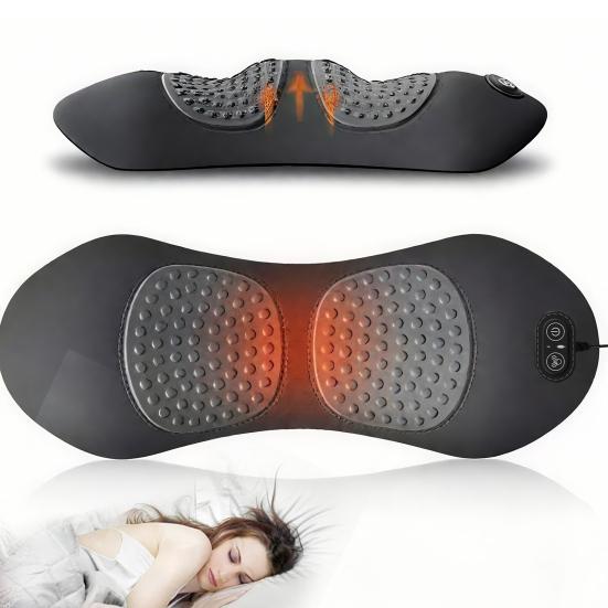 Lumbar Support Pillow Deep Tissue Massager with Heating & Vibration Memory Foam Cushion for Travel Home Office Use