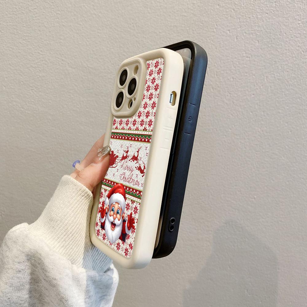 N109 Happy New Year Merry Christmas Design Soft Angel Eyes Phone Cases for iPhone 16 15 14 13 11 Pro Max 8 7 6 Plus 12 Mini XR XS Max Shockproof Cover