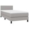3139953 vidaXL Divan Bed with Mattress Light Grey 100x200cm Fabric